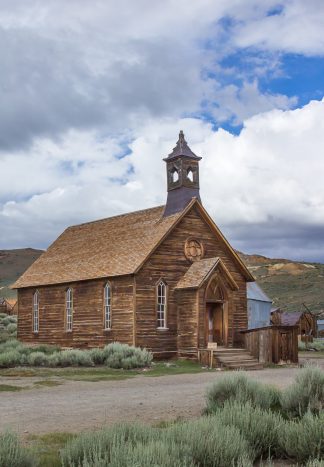 Bodie Ghost Town Methodist Church - Fabric Print - 20x30