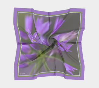 Wild Onion Blossom Wildflower Square Scarf