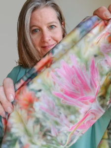 buttermilks wildflowers printed on scarf by Wild Onion Creations